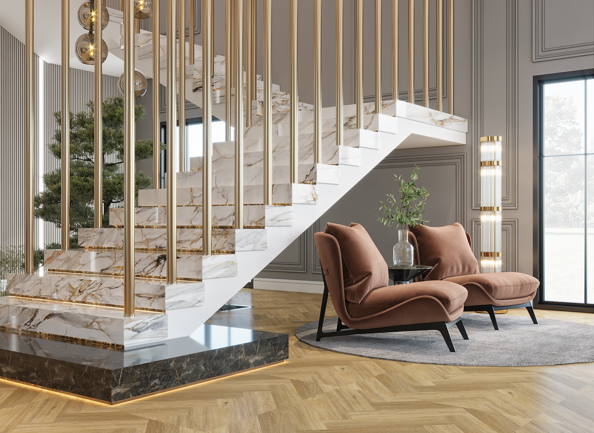 Living area & Stair design-2