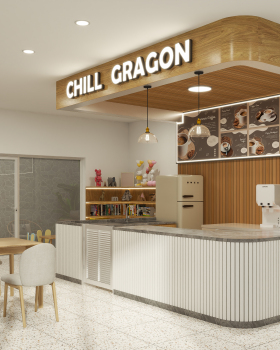 CHILL DRAGON Café – Modern Tropical Facade Design
