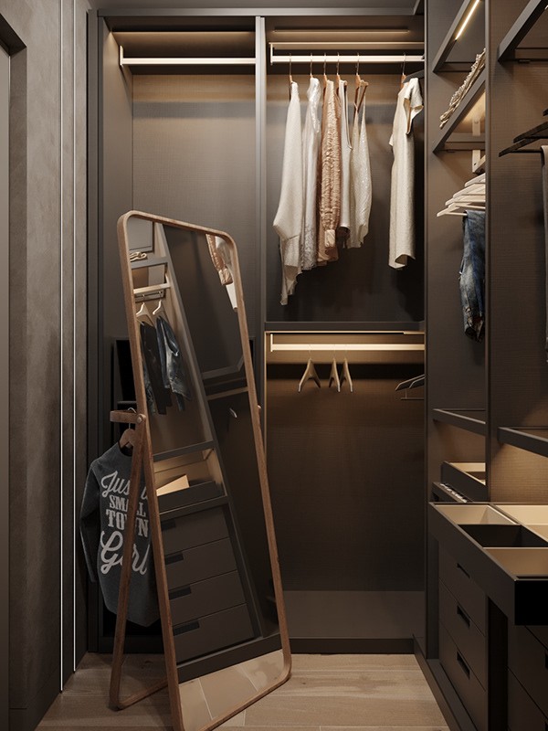 90㎡公寓 高级灰+橘色，百看不厌的组合-14