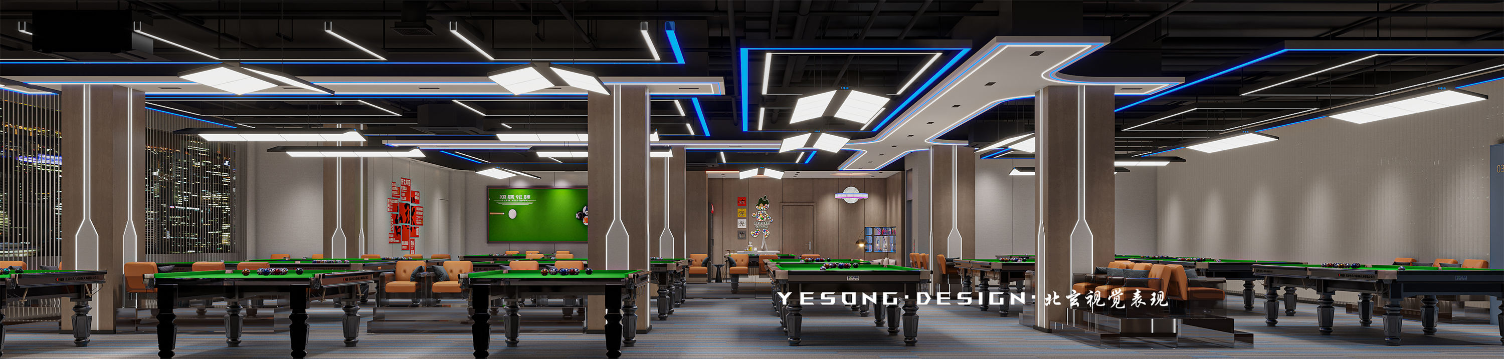 台球俱乐部，时尚空间的艺术氛围-11