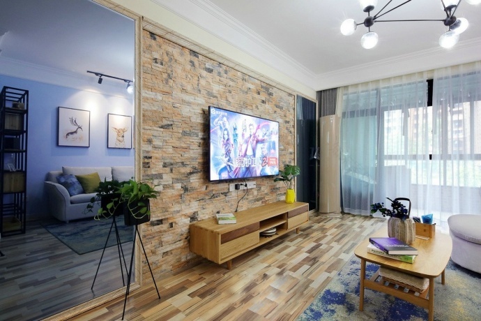 #老房改造# 90平现代混搭 清爽的家居设计~-7