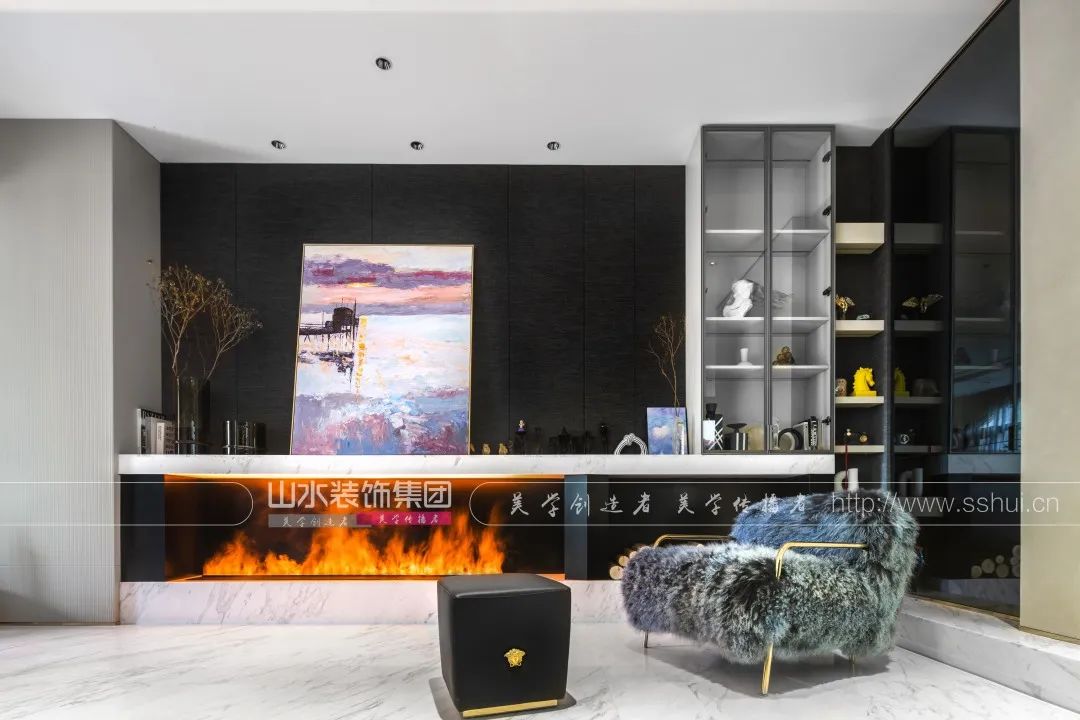 现代轻奢别墅设计丨山水装饰集团-59