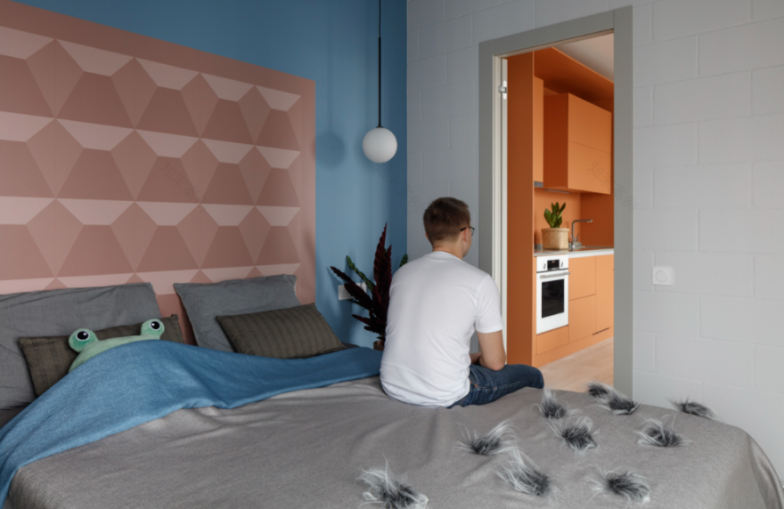 蓝橙碰撞的四口之家丨DVEKATI 设计团队-24