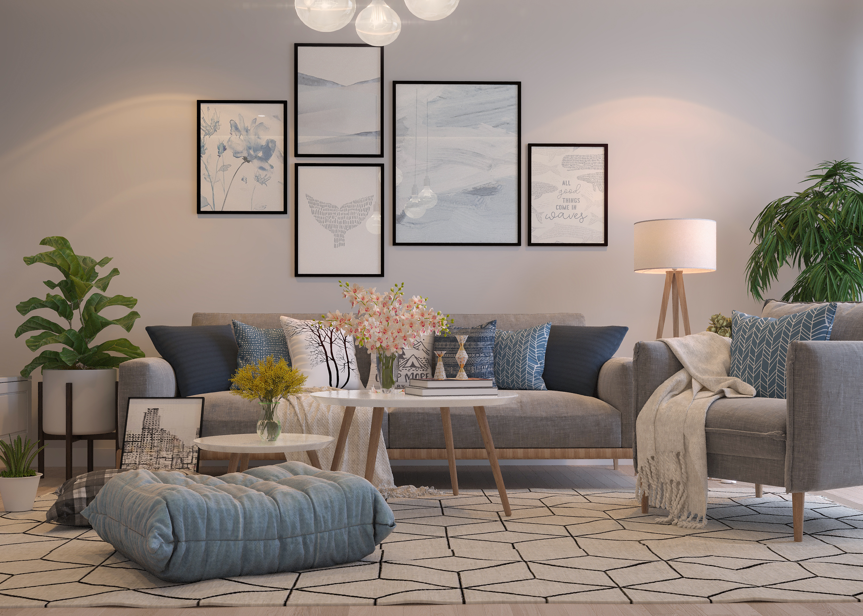 Scandinavian Living Room, Corridor & Stairs-4