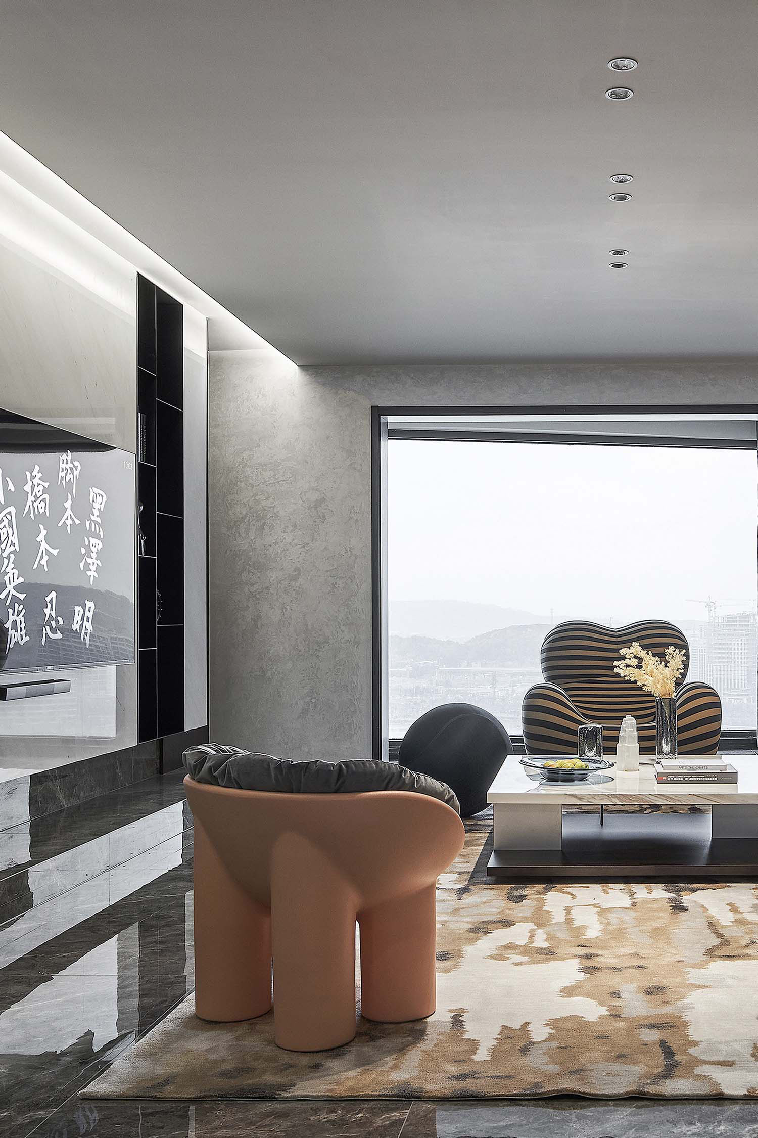 江景楼王酷黑大平层设计丨中国福州-9