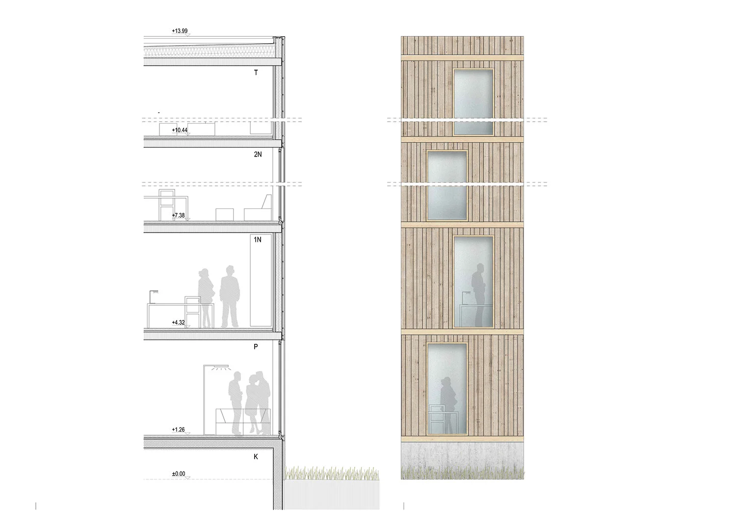 木屋；木结构房屋（注：根据常规含义和语境，wooden是木制的意思，housing有房屋等含义，所以wooden housing较为常见的就是指用木材建造的房屋，这里给出两个较常用的表述） 丨Slovenia丨dekleva gregorič architects-13