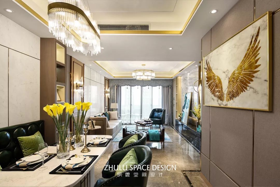 如东翡翠观澜轻奢样板房,现代都市优雅风-23