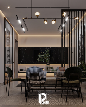 现代起居,餐厅与厨房室内设计丨沙特阿拉伯利雅得丨Patio Architects L.L.C