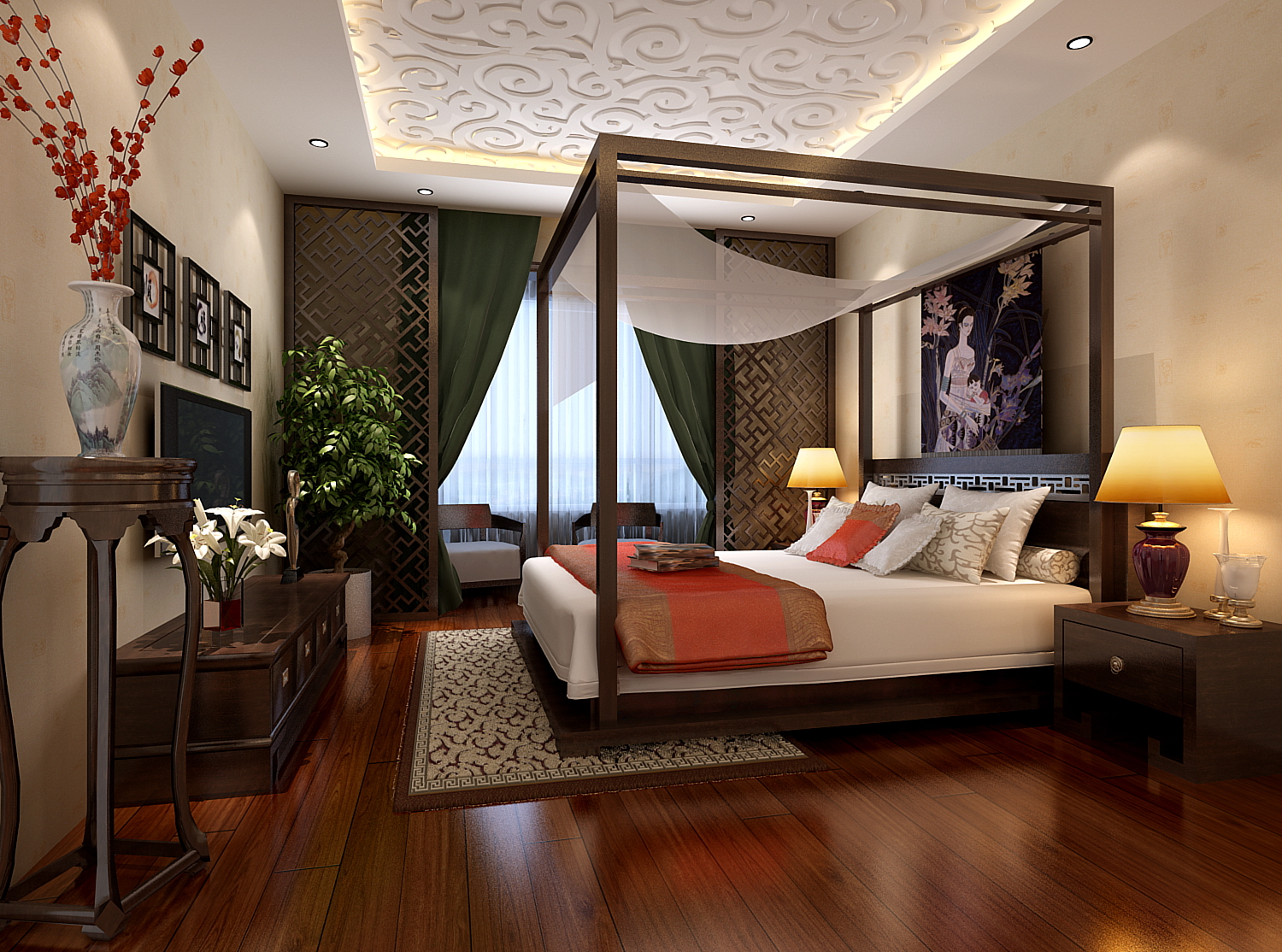 新中式 中式古典 奢华家装别墅样板房-16-24