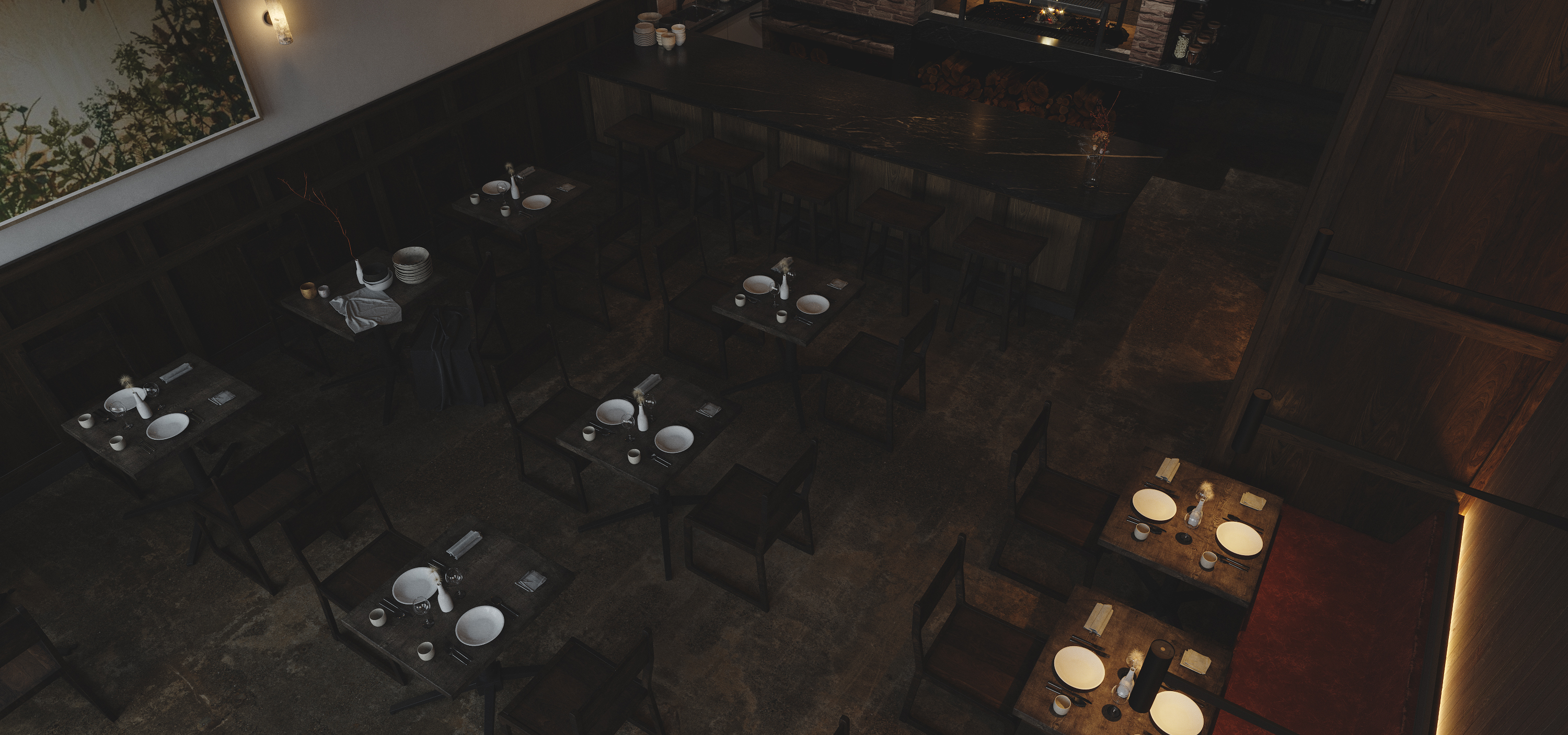 暗系小餐厅 | 3DMAX CR 5.0 Zbursh RizomUV PSCC 打造精致空间-5