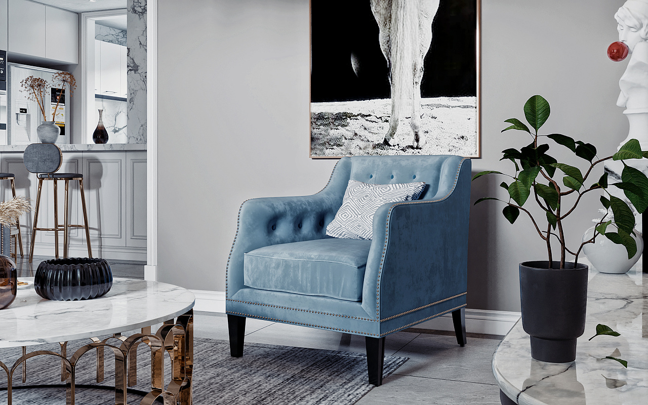 法式轻奢平层设计-13