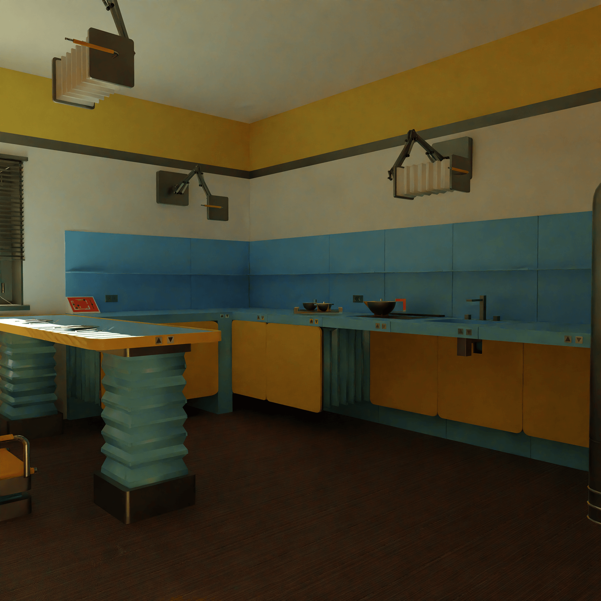 残疾人厨房与客厅室内设计项目丨Mykyta Lytovchenko-6