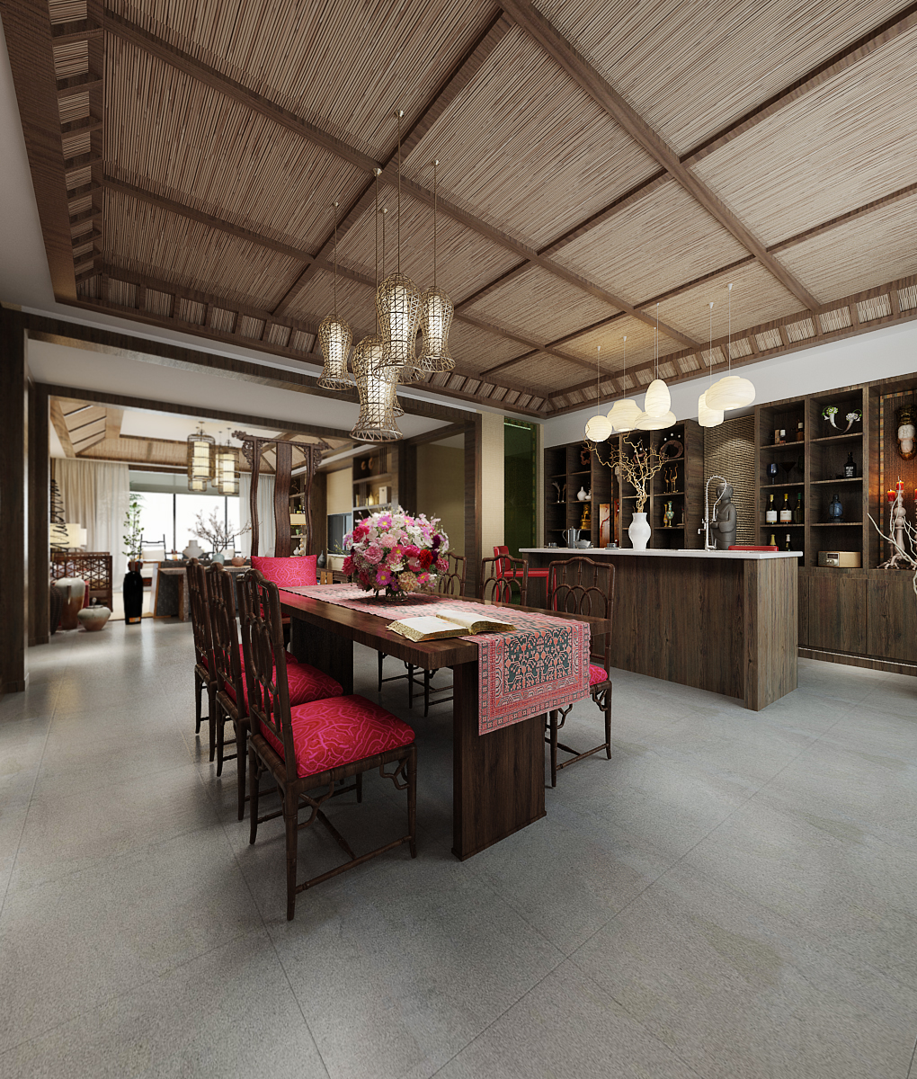 新中式 中式古典 奢华家装别墅样板房-3-20