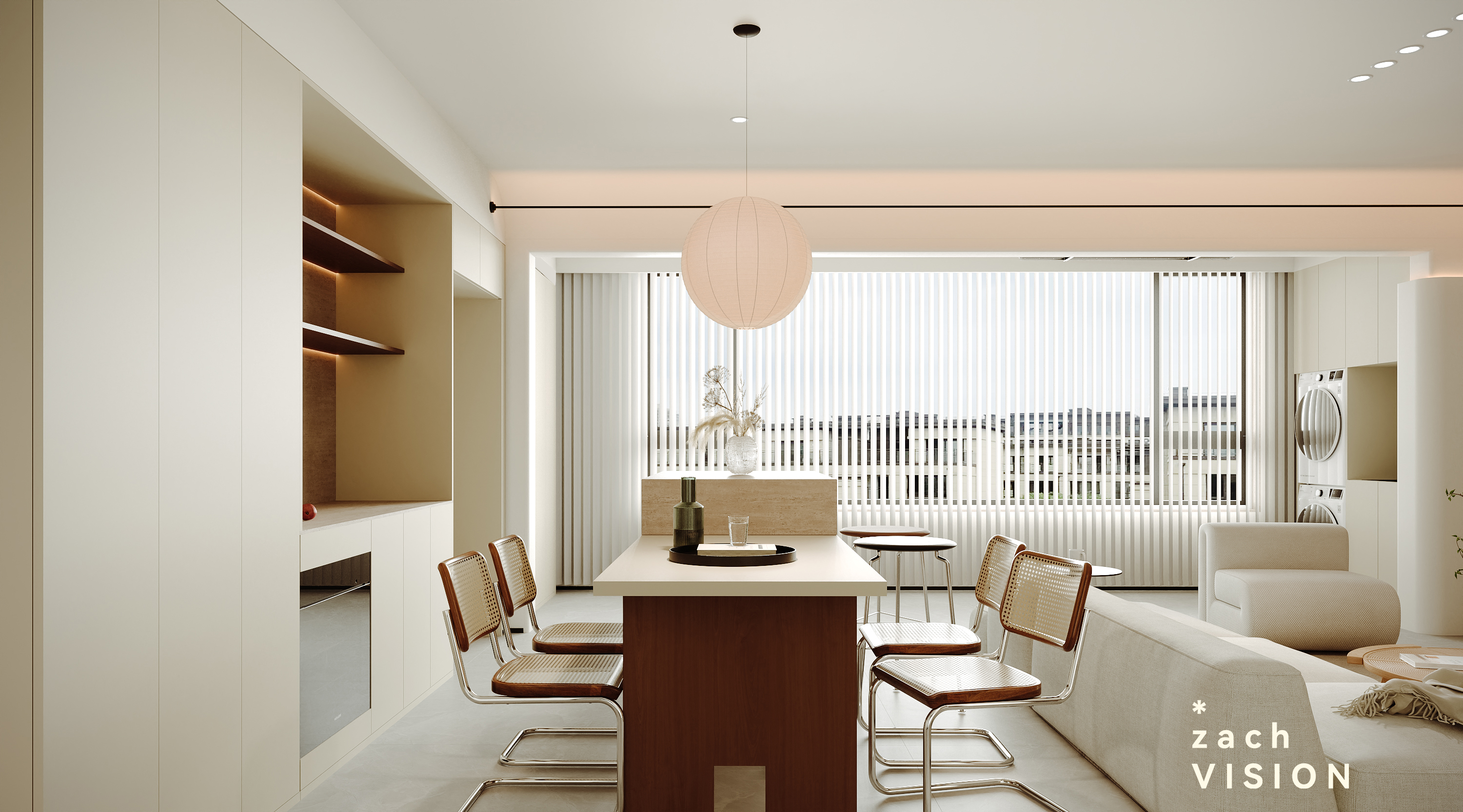 现代奶油风平层-16