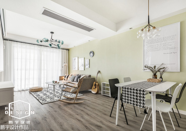 草木绿的秋天——90㎡北欧风住宅  鹏宇设计-4