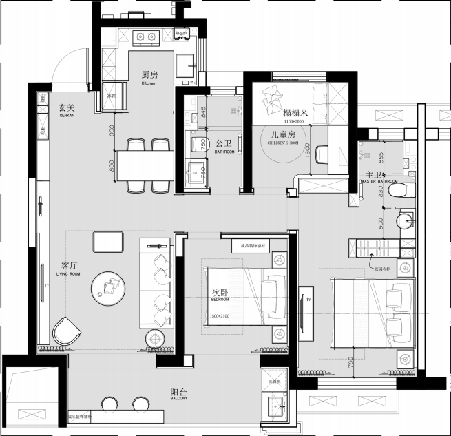 中海·铂悦府样板间105户型,125户型丨中国天水丨D&T鼎图设计-76