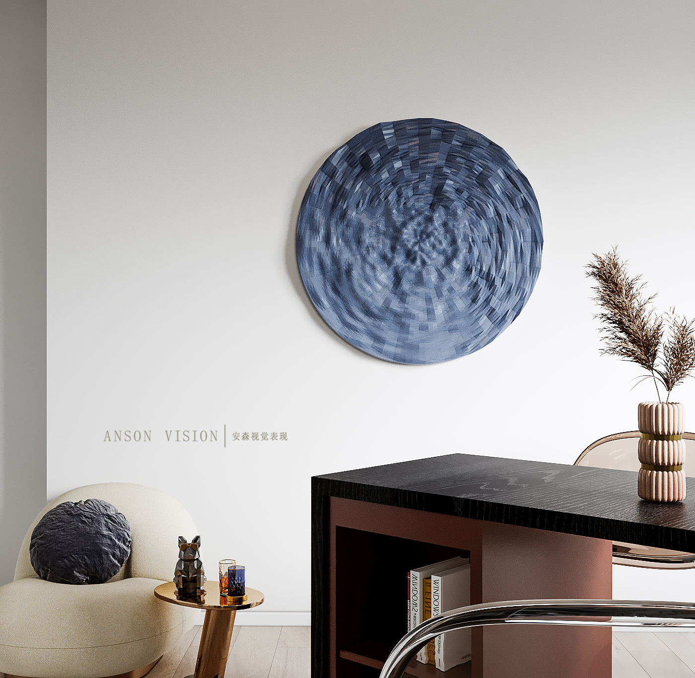 简约时尚的红蓝白小户型住宅设计-8