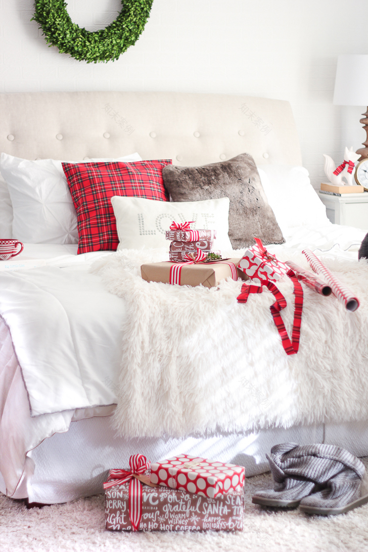 雪白圣诞 | 红色点缀的温馨家居设计-27