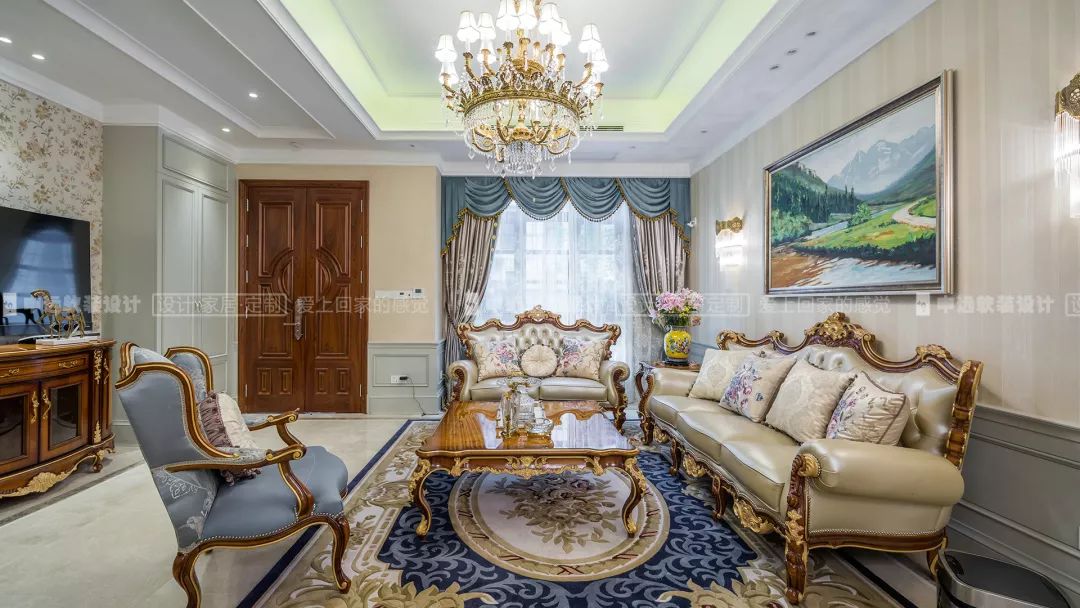 【申远软装百套实景案例】大华伊斐墅 300㎡ 法式-8