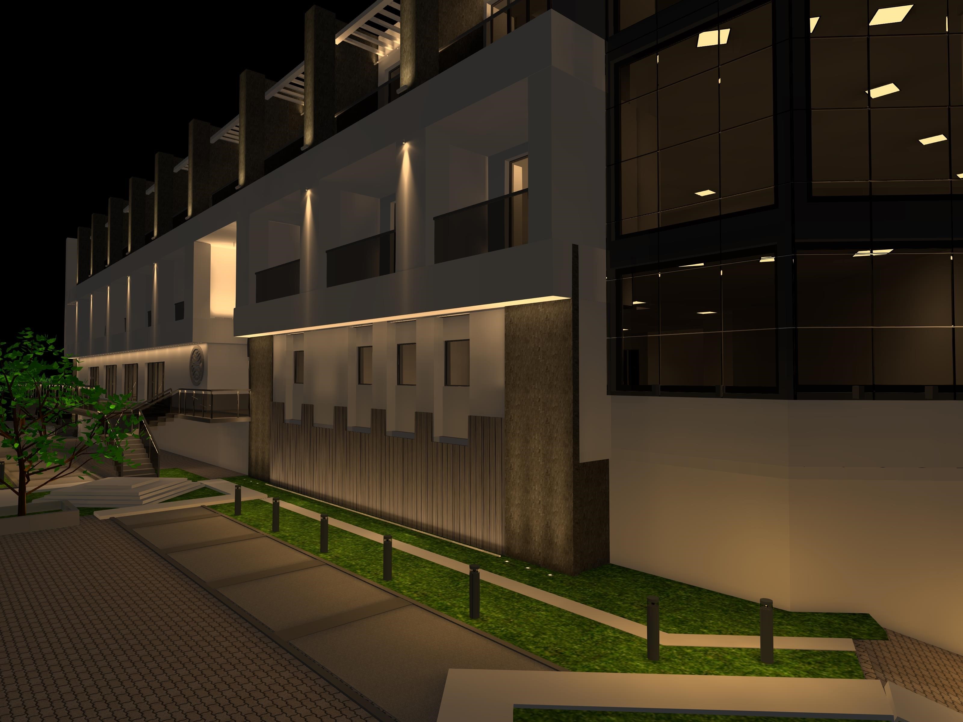 Aroma 1 - Main Building Hotel Facade Lighting Design-9