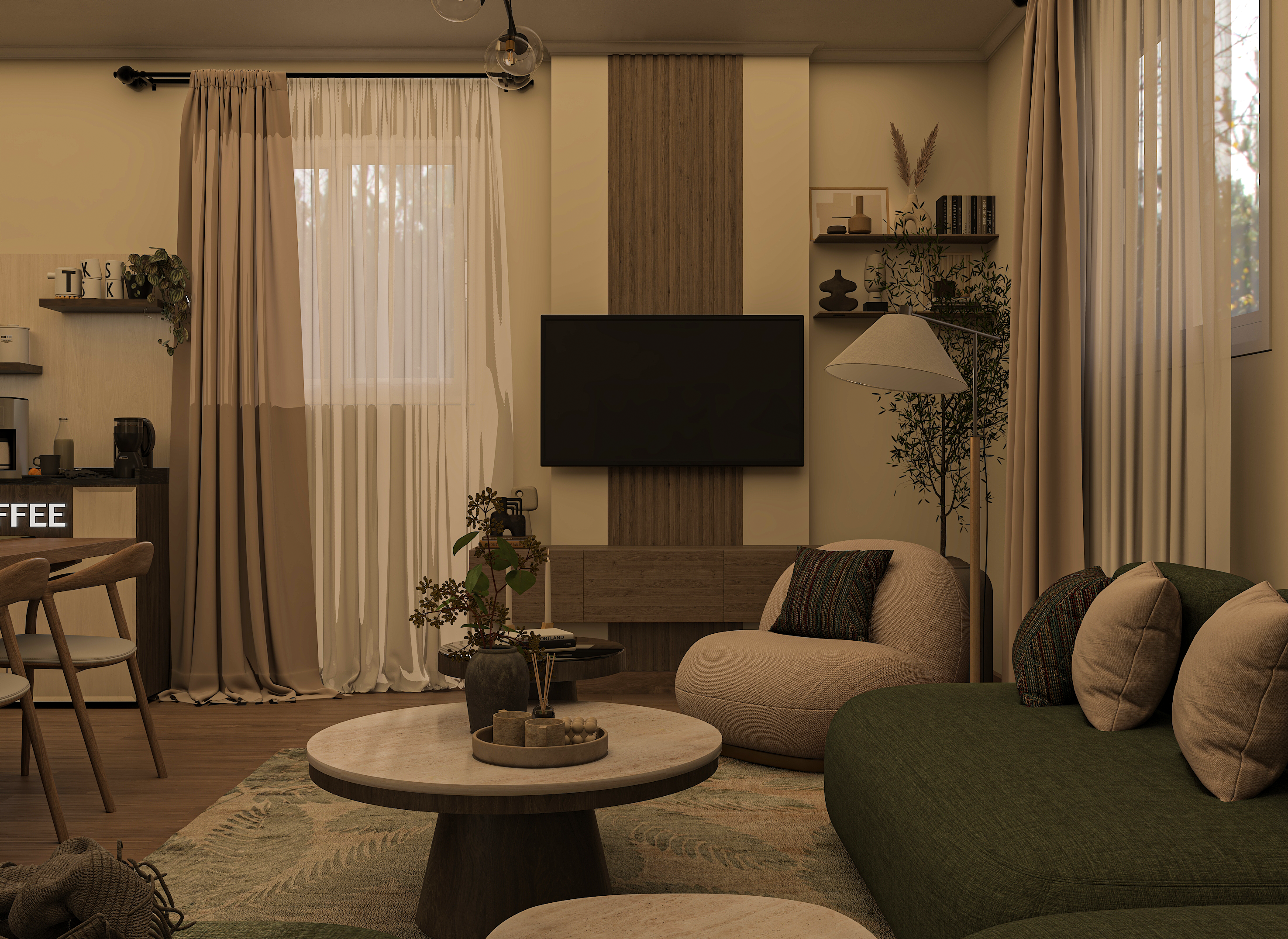 开放式厨房与起居区设计丨埃及开罗-11