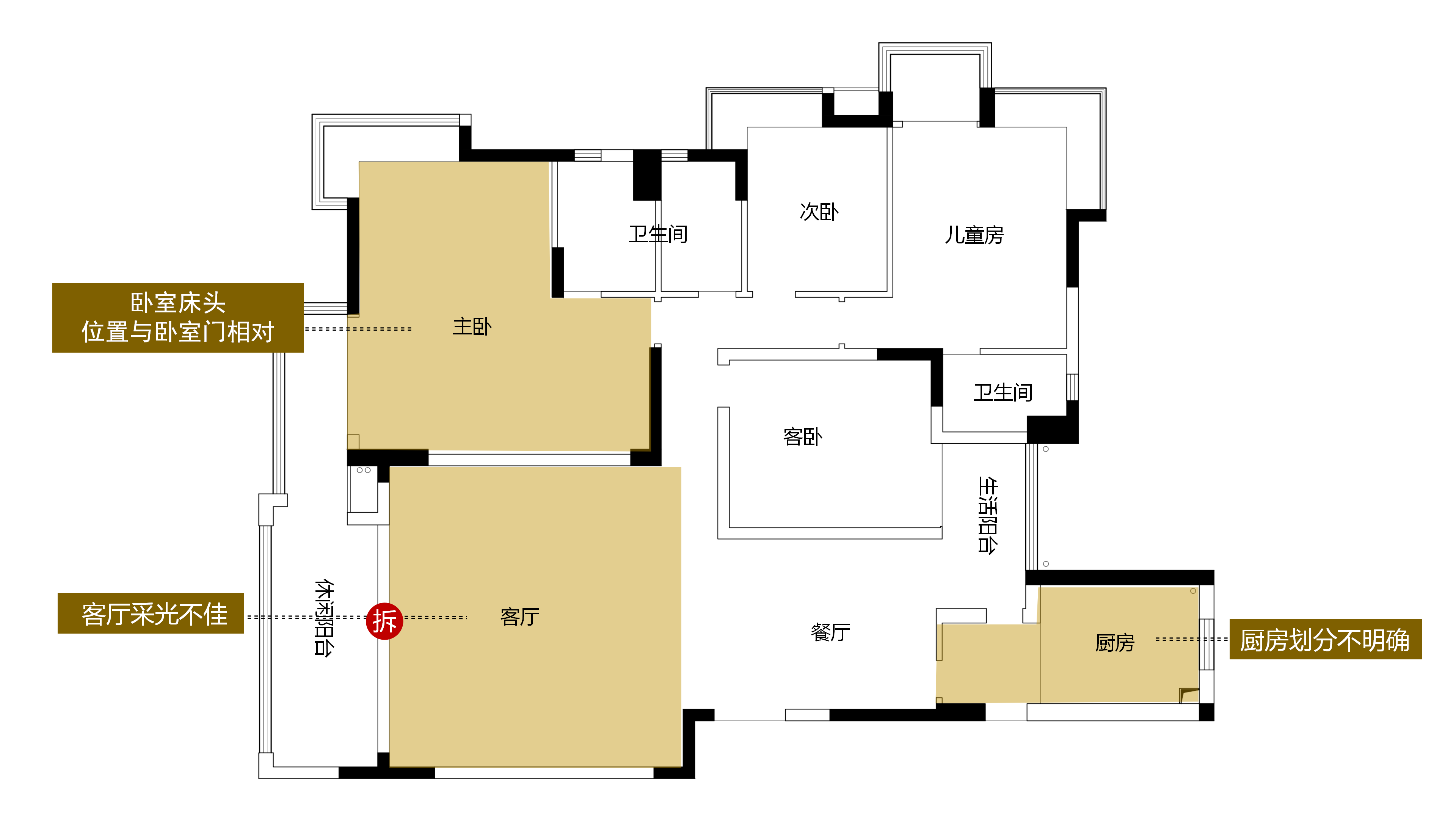 宏福樘设计丨平层丨200㎡美式复古混搭,延续经典爱情故事里的生活日常-5