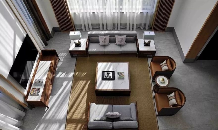 新中式复式空间,黑胡桃木家具打造淳朴意境-37