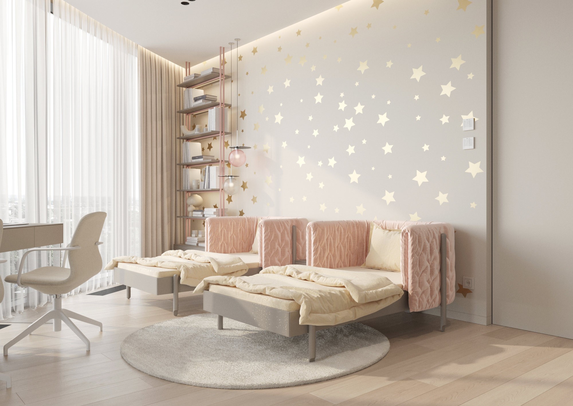 95㎡浅色系公寓设计 既舒适又精致-14