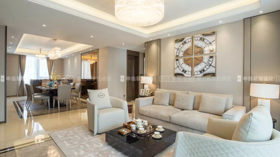 【申远软装百套实景案例】大宁金茂府 195㎡ 现代轻奢-7