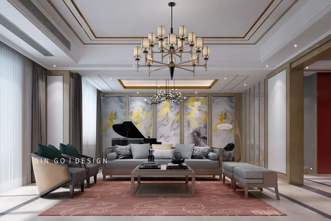 三代同堂共享天伦,550㎡现代中式别墅设计-0