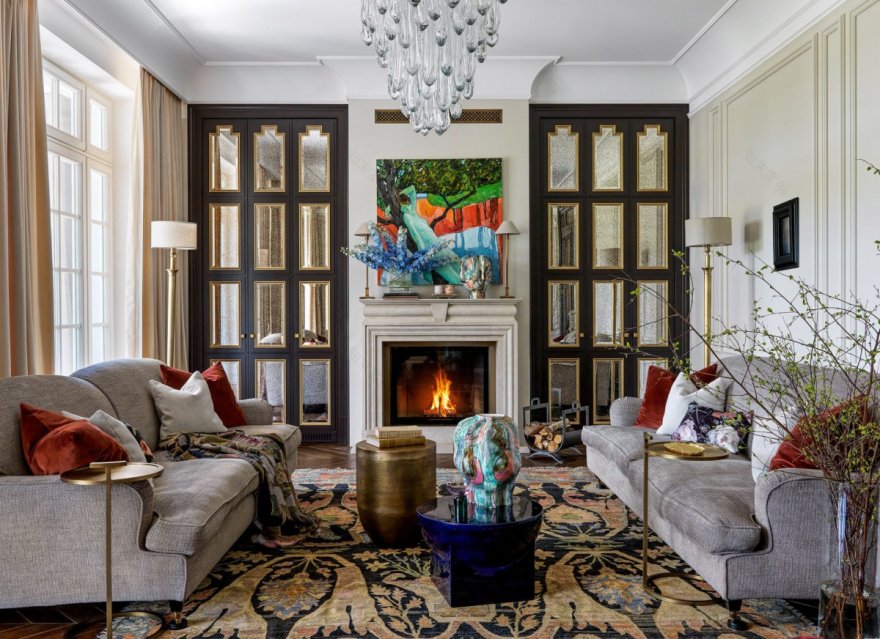 莫斯科郊区现代经典公寓设计-0