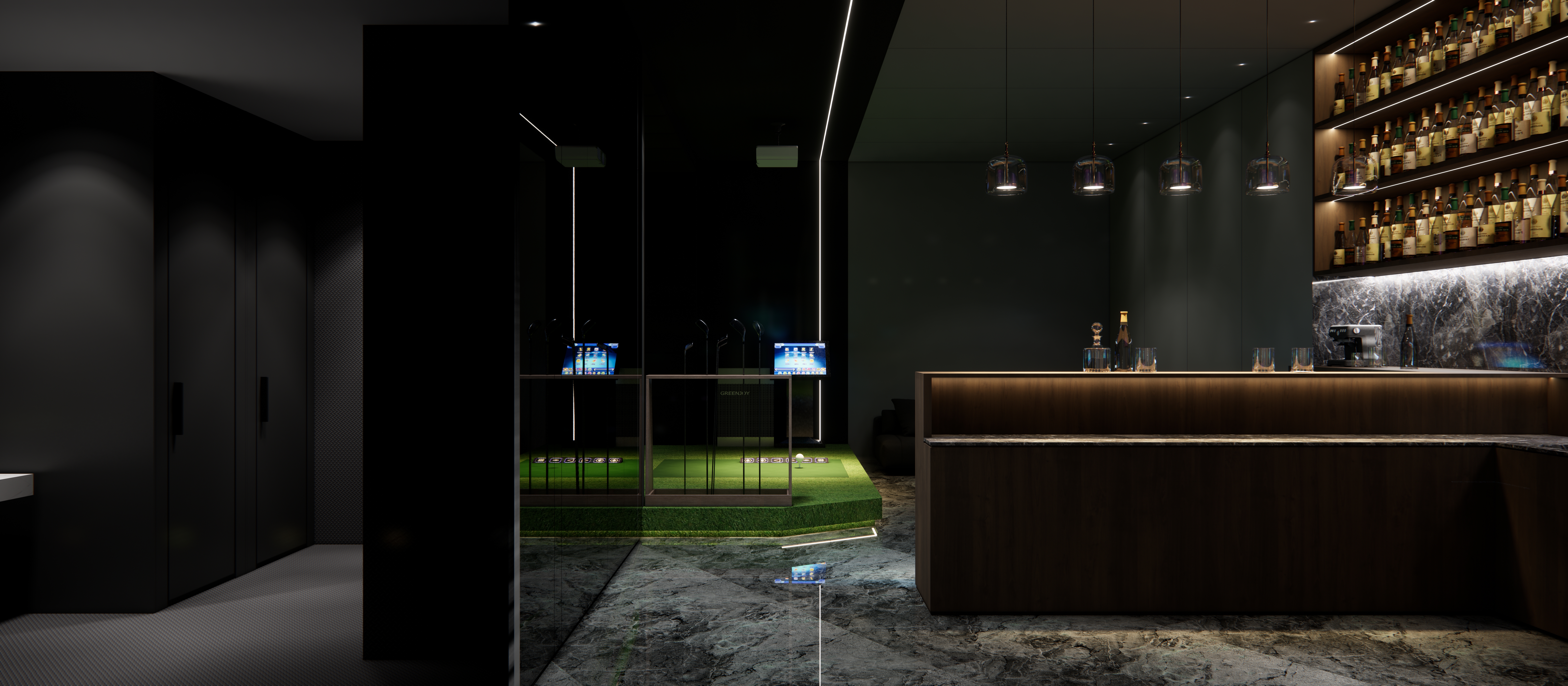 郑东商业中心云顶别墅室内高尔夫室-5