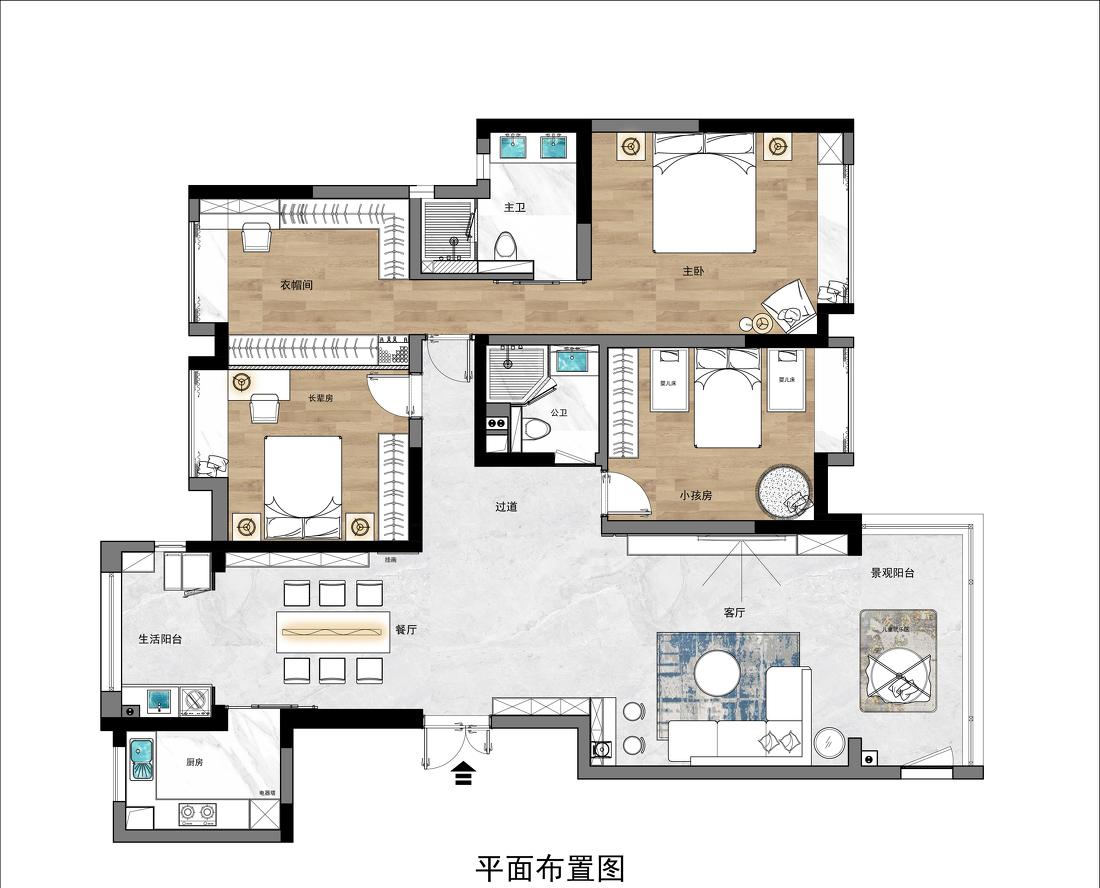 温润原木轻奢四房-3