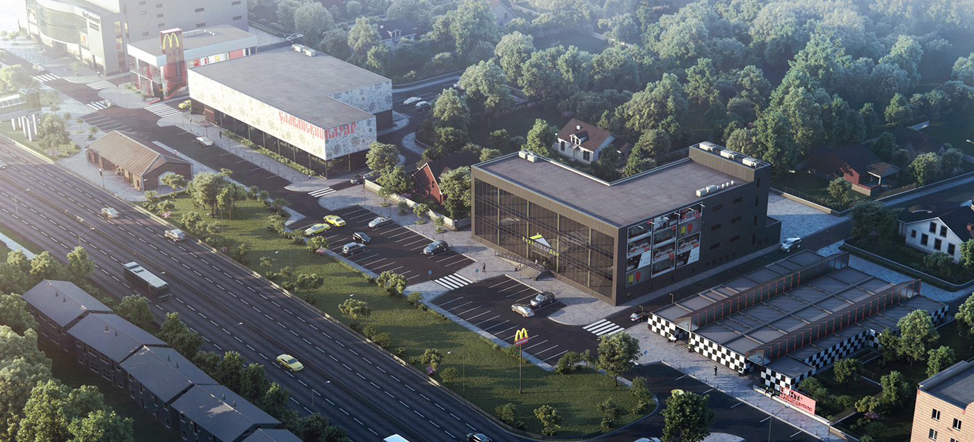 麦当劳,农贸市集与汽车市场的三维全 CG 设计-11