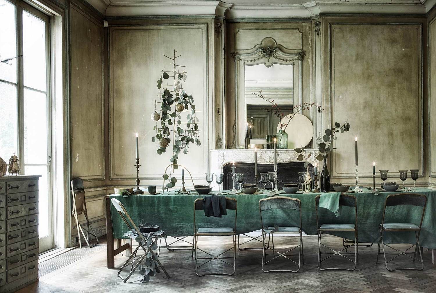 新古典蓝调圣诞宅，复古装饰主义风格-5