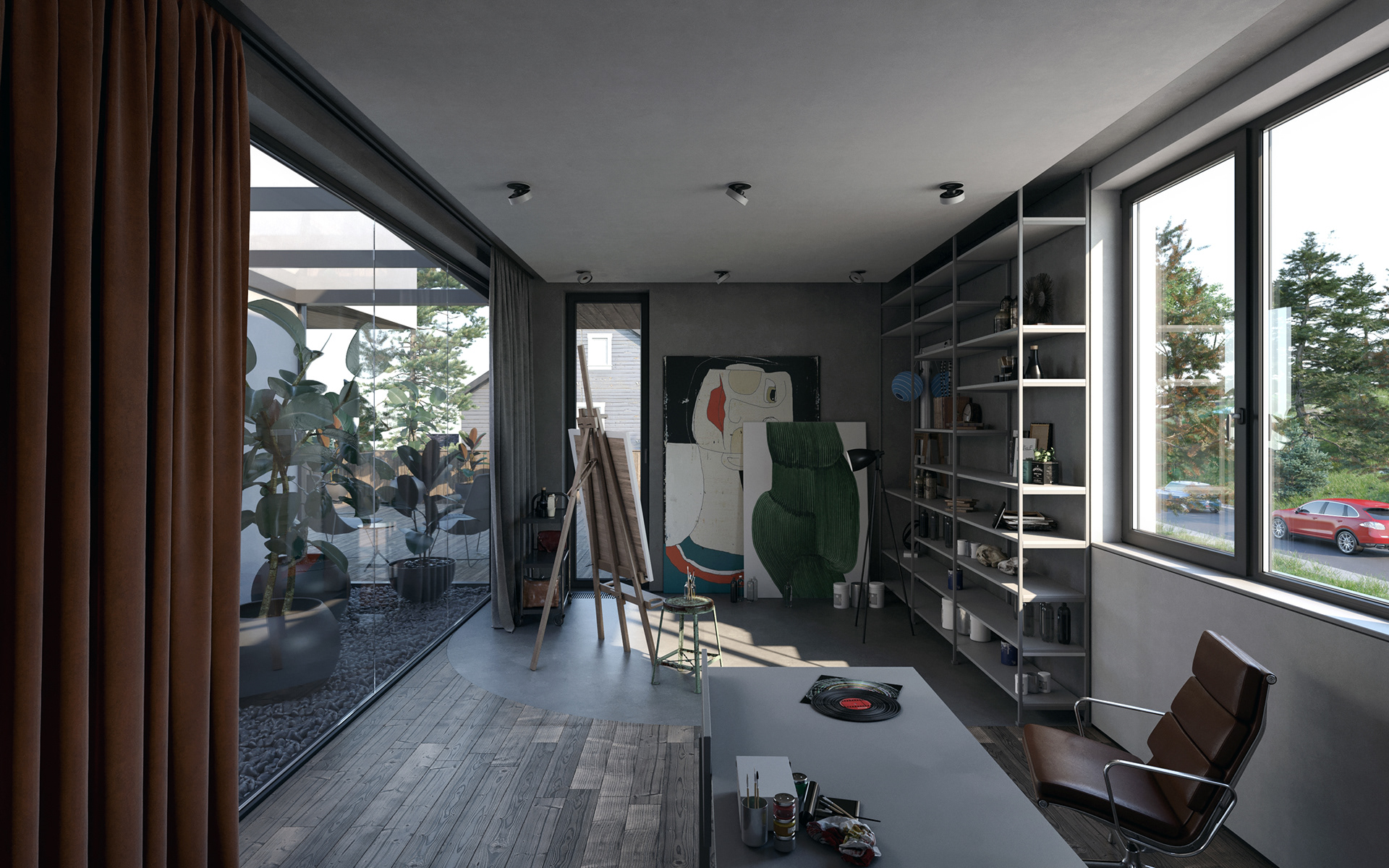 混凝土+木材公寓-9