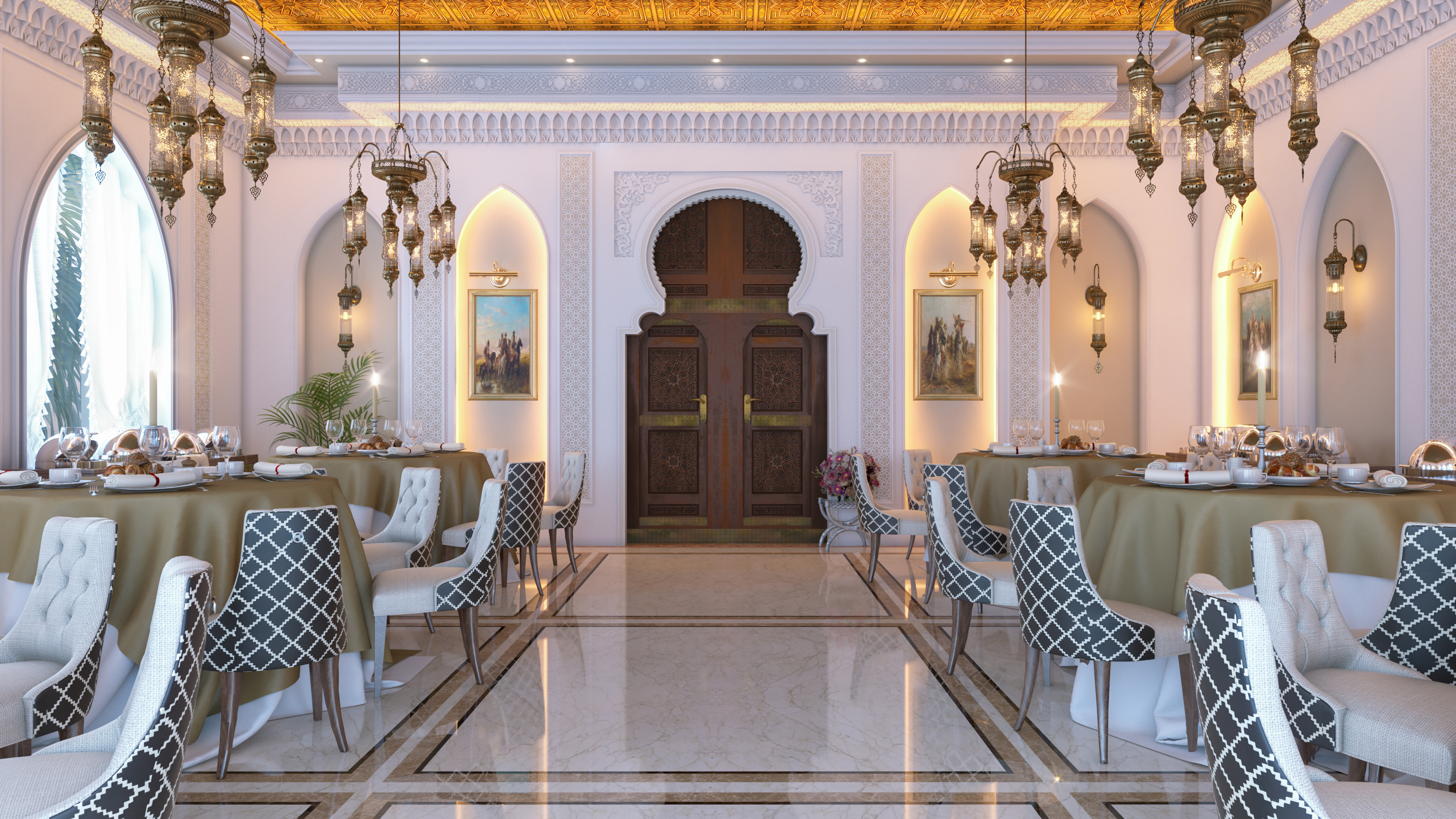 Moroccan style villa in KSA ( Dining Room)-0