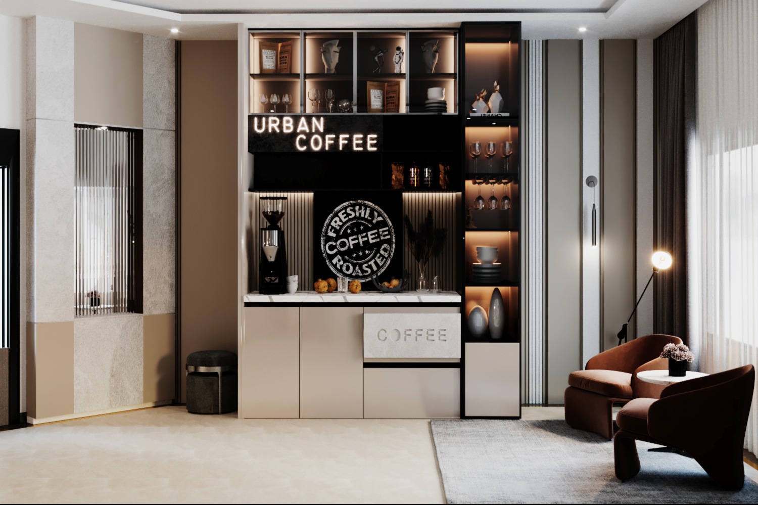 客厅+咖啡角丨沙特阿拉伯丨Mohamed Hamoda-12