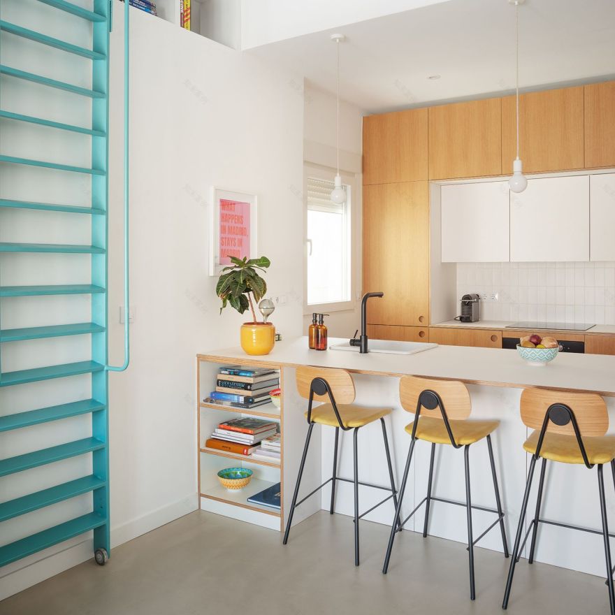 马德里70㎡电影人阁楼住宅设计丨西班牙马德里丨室内建筑师Ana Cubas-2