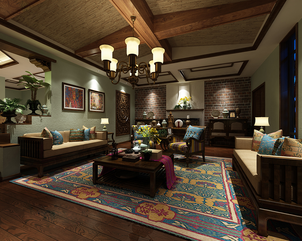 新中式 中式古典 奢华家装别墅样板房-12-18