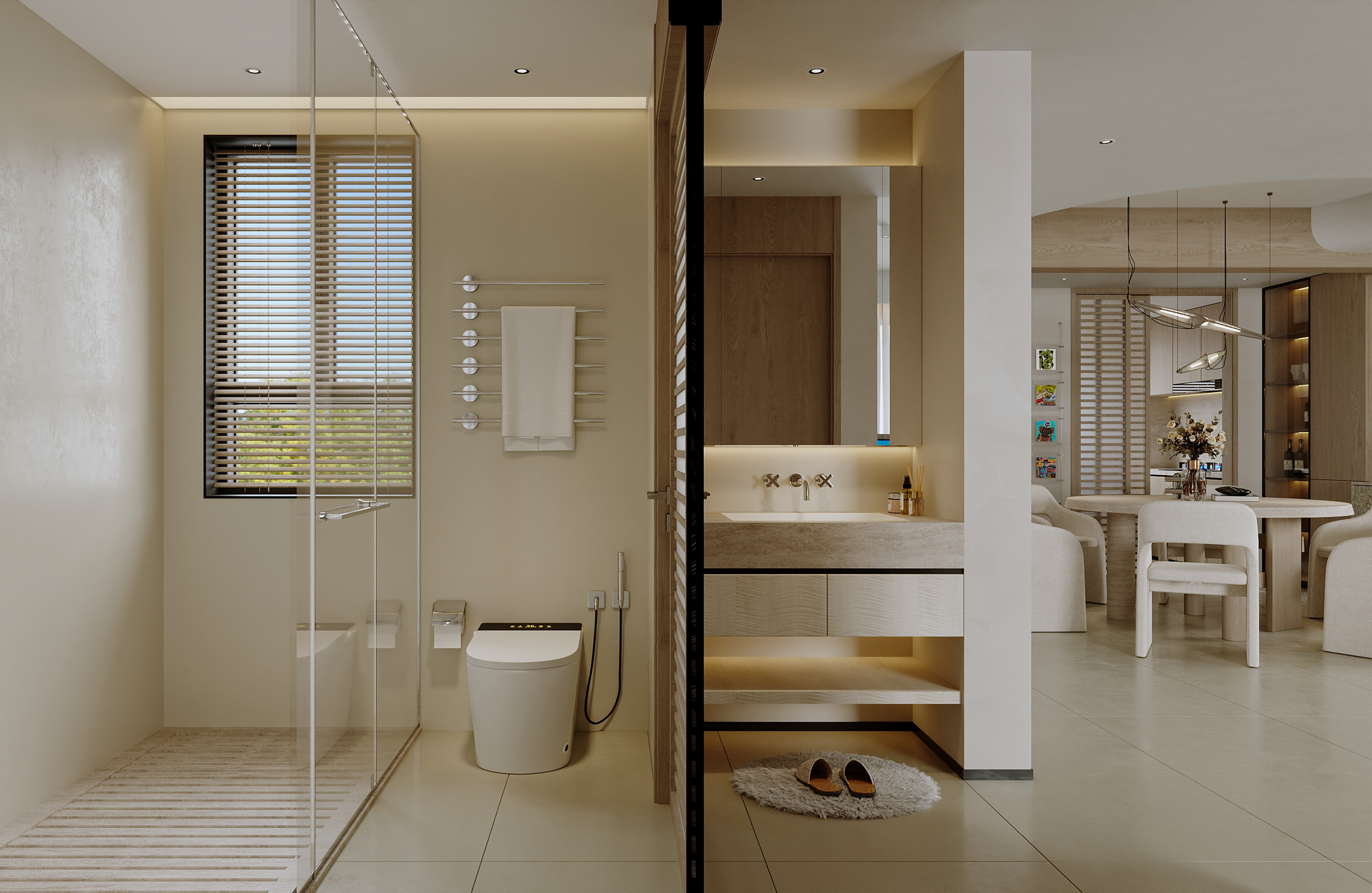 武汉  五矿澜悦云玺147㎡  原木风效果表现-11