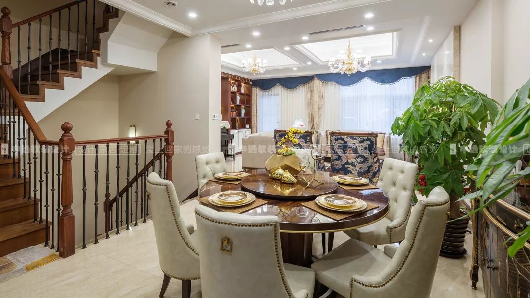 【申远软装百套实景案例】贝尚湾 300㎡ 欧式-13