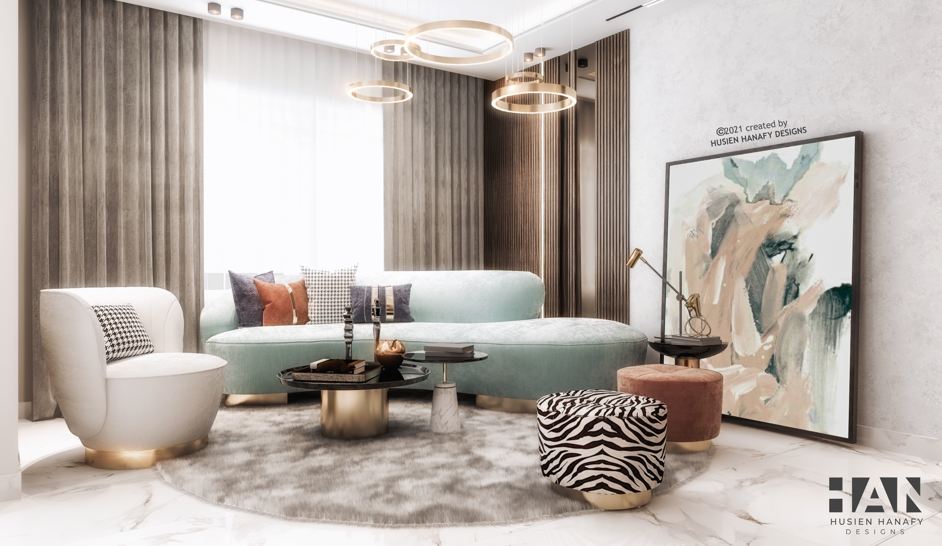 现代豪华家居接待区设计丨埃及开罗-4