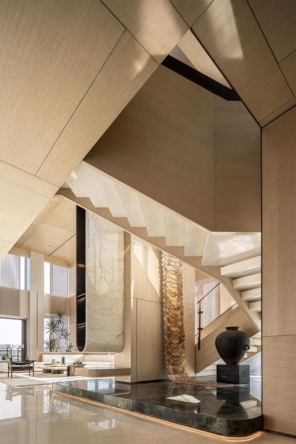 万华成都麓湖黑鉐岛上叠别墅样板间丨中国成都丨深圳市盘石室内设计有限公司,万华室内设计中心-12