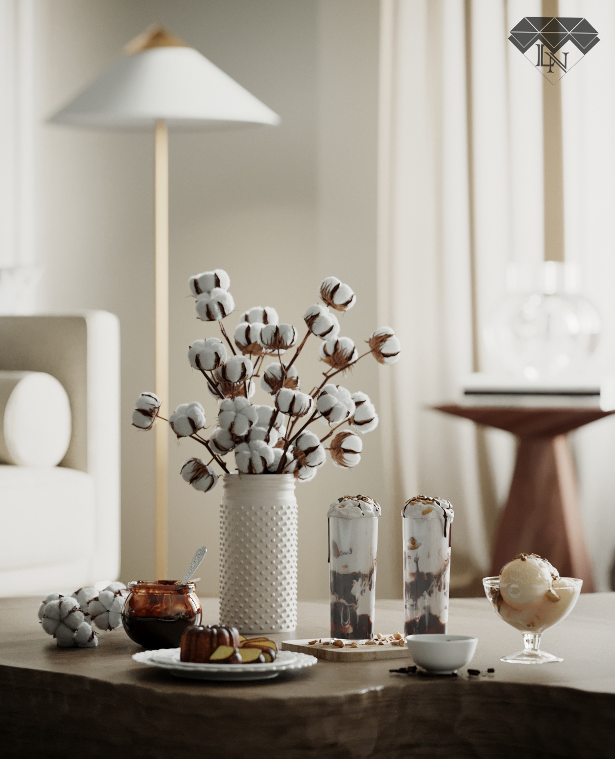 可视化客厅设计丨Luiza Nowak-6