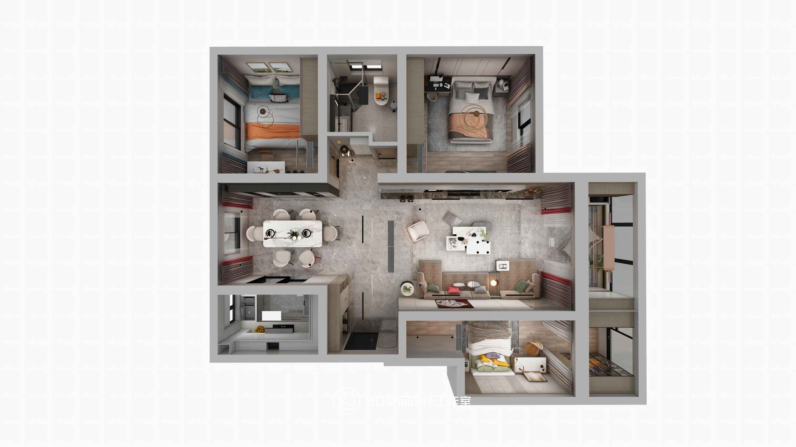 《爱家花苑》130 平方现代风格设计-5