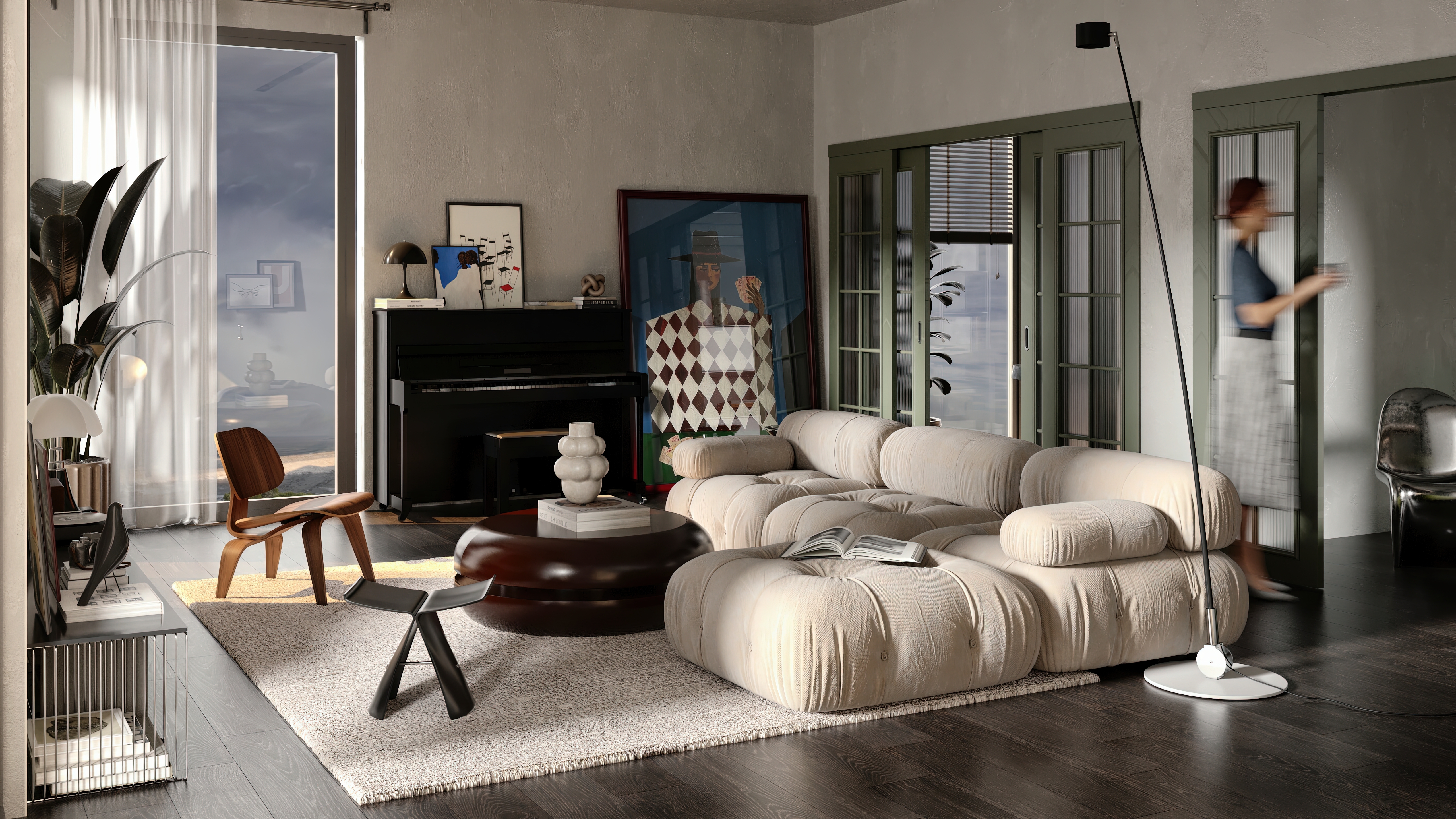 Mid-Century Style Home | Living Area-3