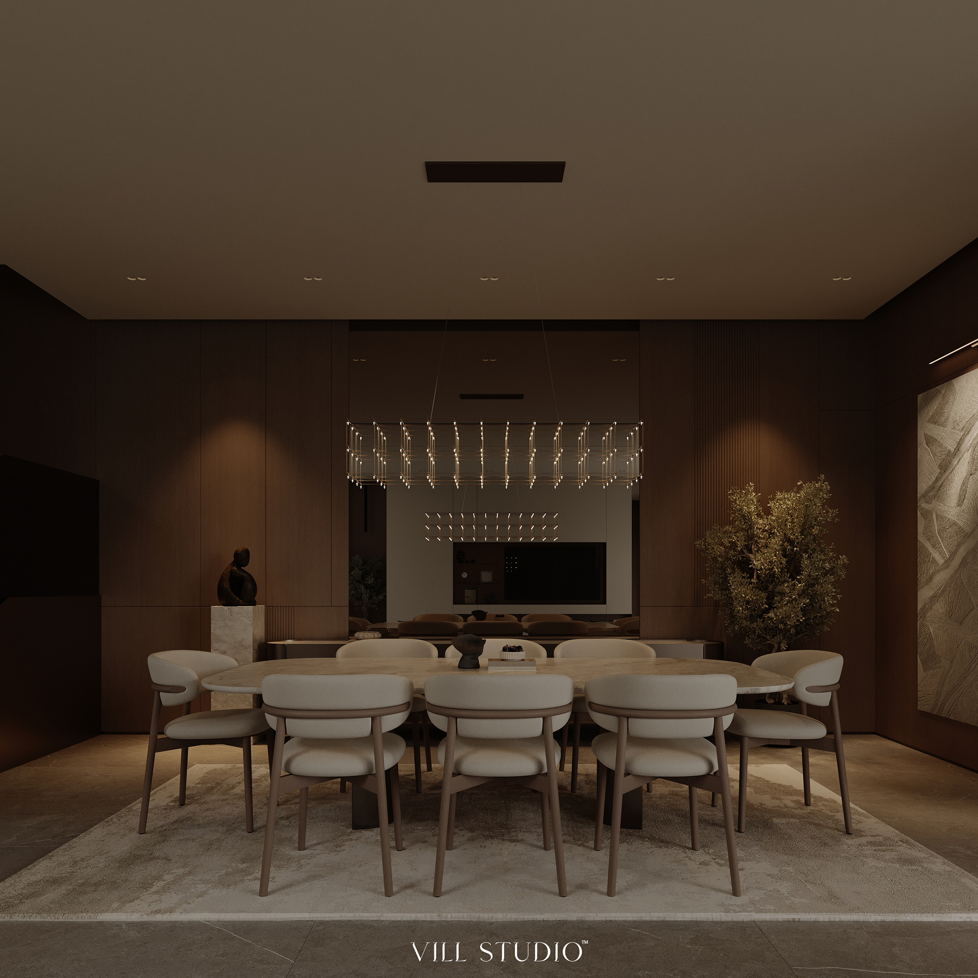 MODERN LIVING - DINING INTERIOR DESIGN | KSA-1