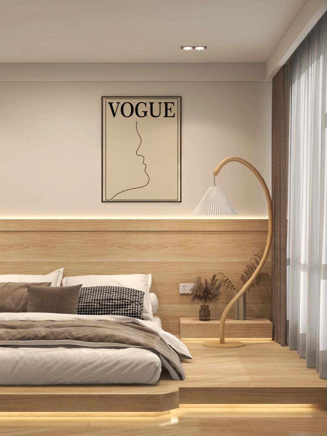 日系原木风卧室设计-11