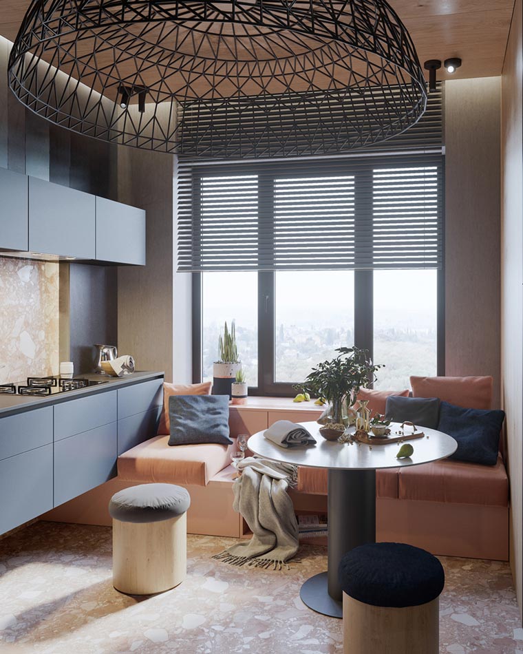 89㎡三人公寓用活动式家具把用餐空间变 lounge  MOPS architecture studio-3